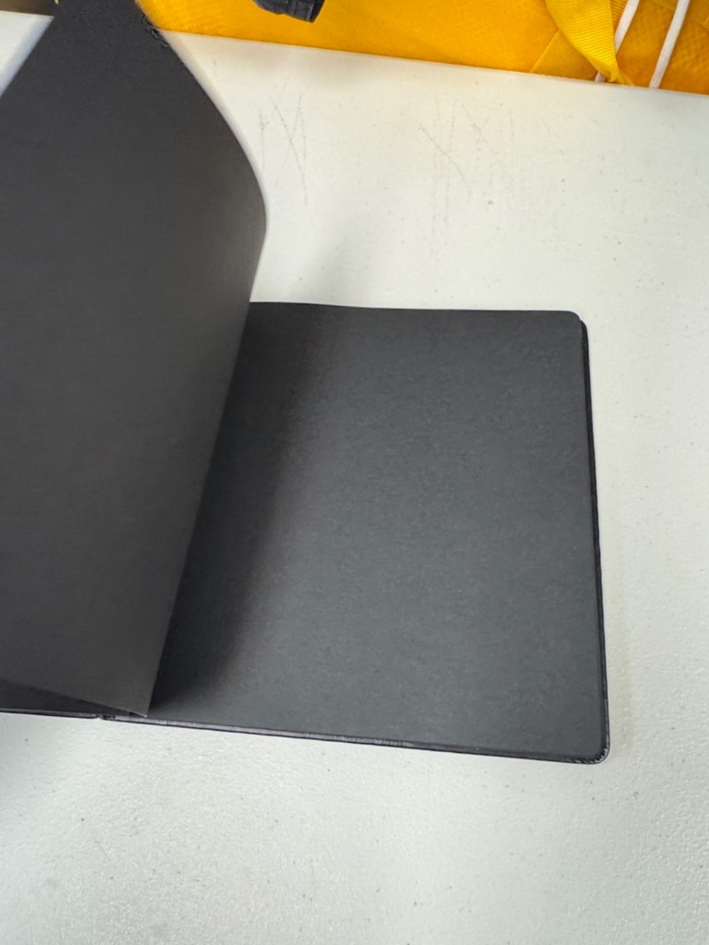 Embossed Black Notebook with Script Cover durable with black pages new multi use - Picture 3 of 4